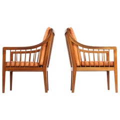Pair of Classic Midcentury Danish Lounge Chairs, 1940s