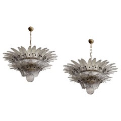 Pair of Classic Murano Chandeliers Palma 2-tier
