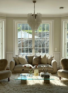 Pair of Classic Murano Chandeliers small size (adjust. from total height 27.6")