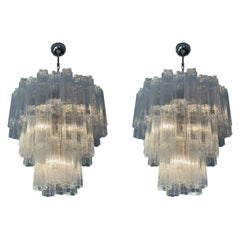 Pair of Classic Murano Chandeliers Tronchi