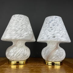 Pair of Classic Murano Table Lamps Mushroom Vetri Murano 004 Italy 1970s