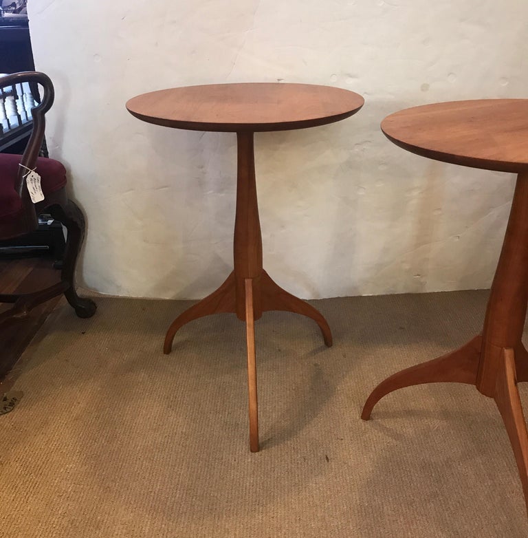 Pair of Classic Natural Cherry Shaker Tables For Sale at 1stdibs