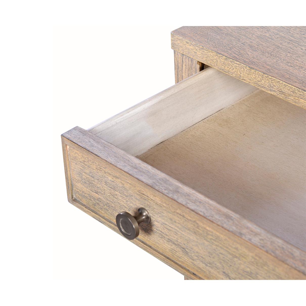 Neoclassical Pair of Classic Nightstands, Greyed For Sale