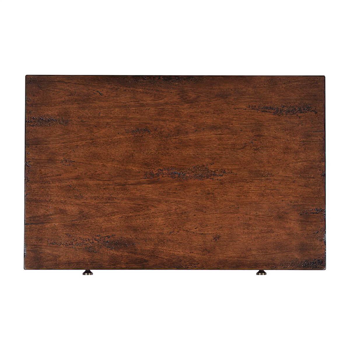 Rustic Pair of Classic Nightstands, Mahogany Finish For Sale