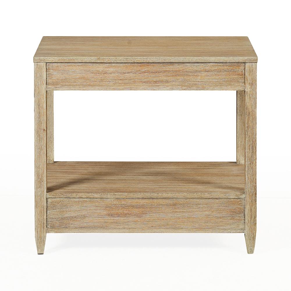 Wood Pair of Classic Nightstands with a Weathered Finish For Sale