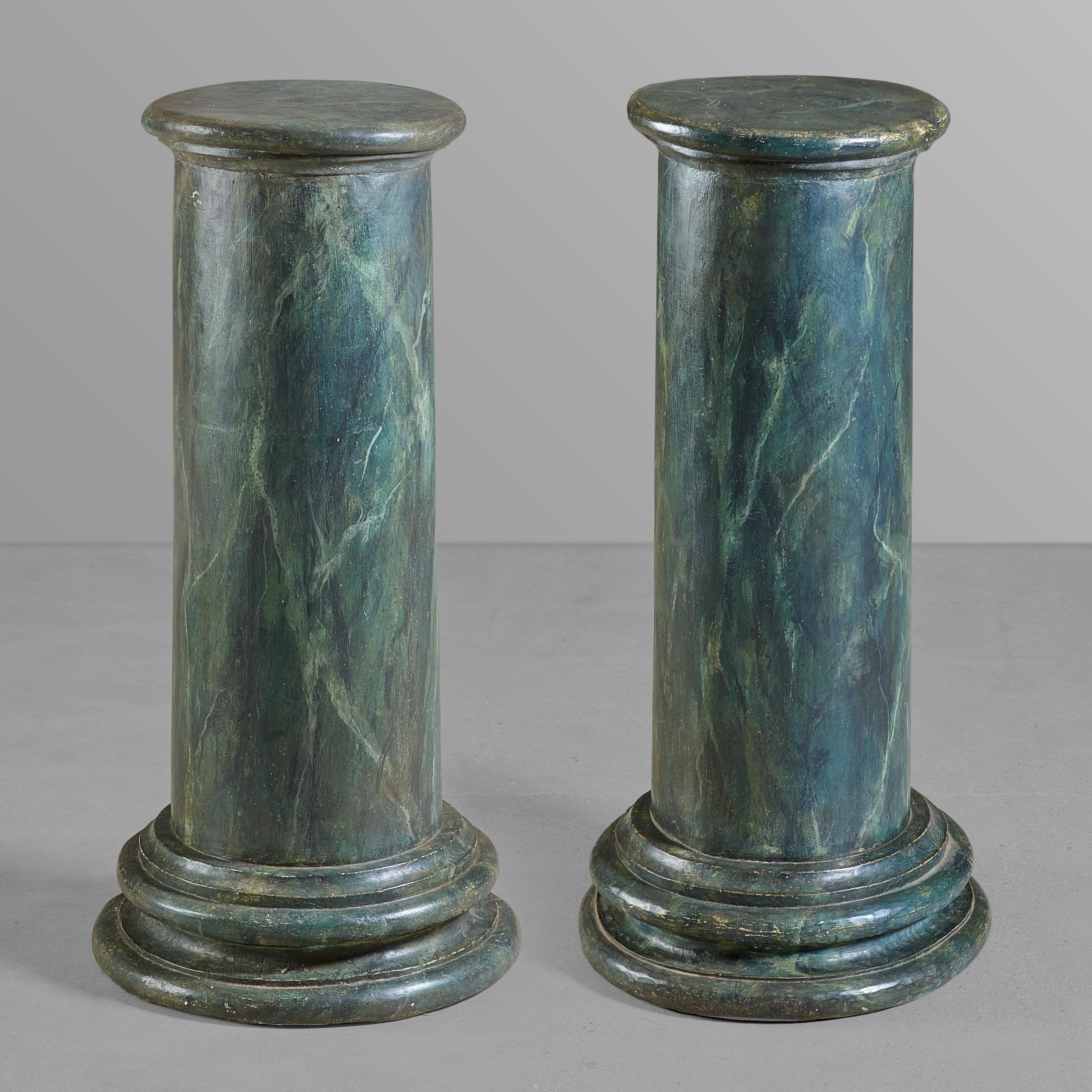 Early 20th Century Pair of Classic Painted Pedestals