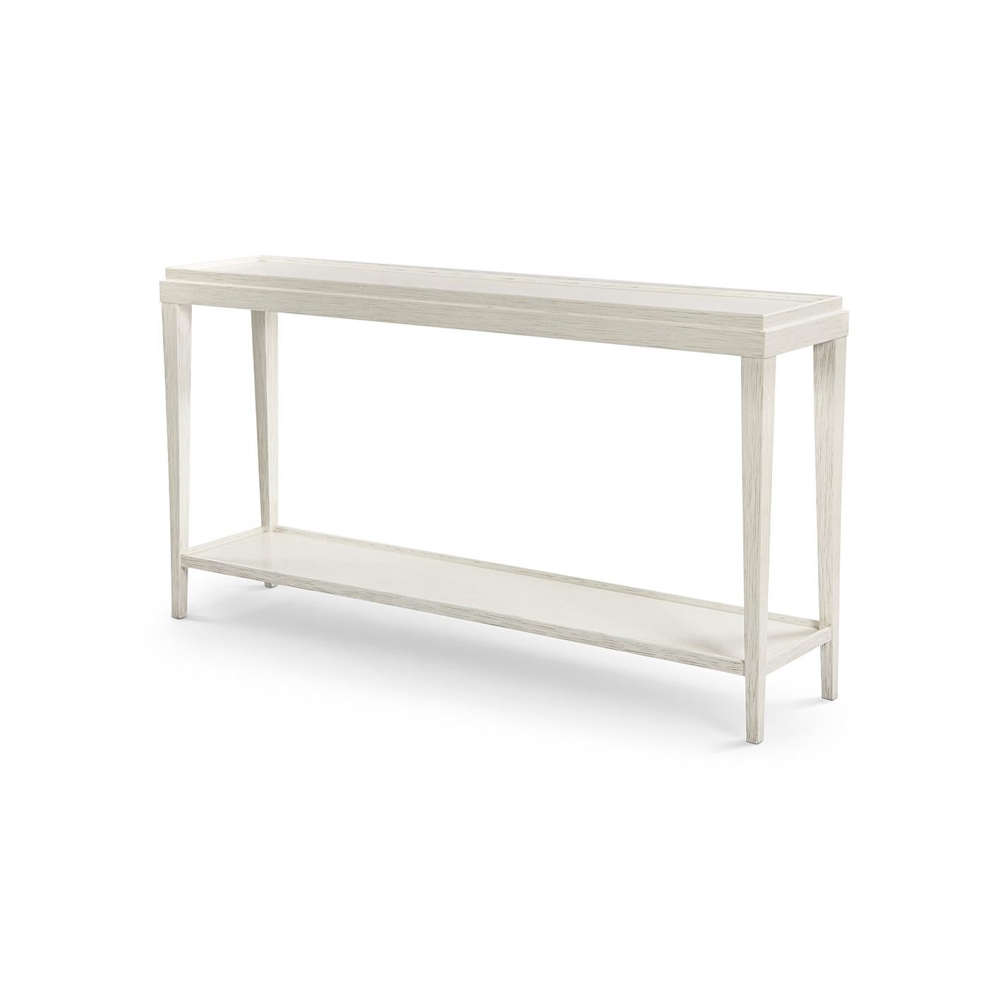 Pair of Classic Rustic Console Tables, White For Sale 5