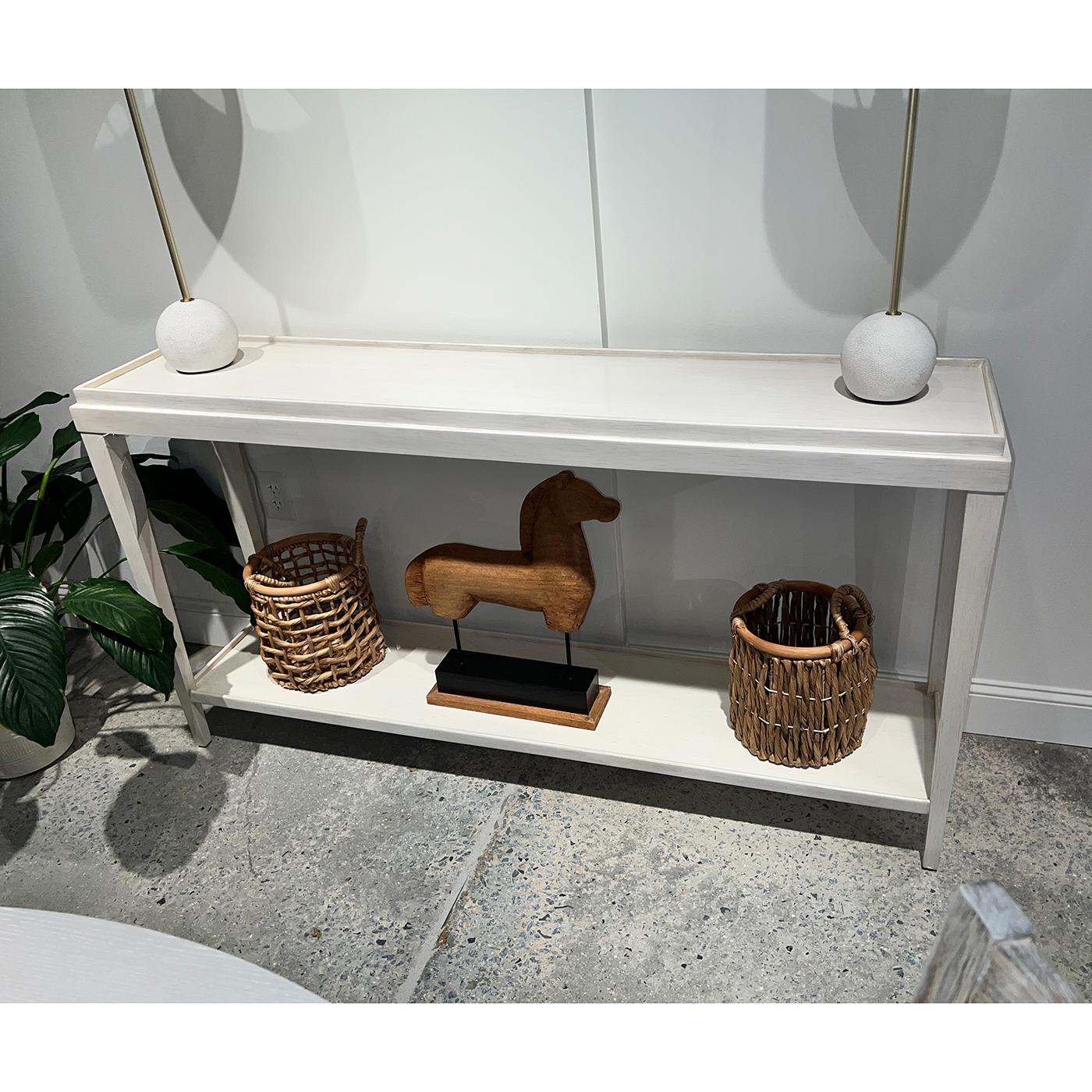 Pair of Classic Rustic Console Tables, White For Sale 1