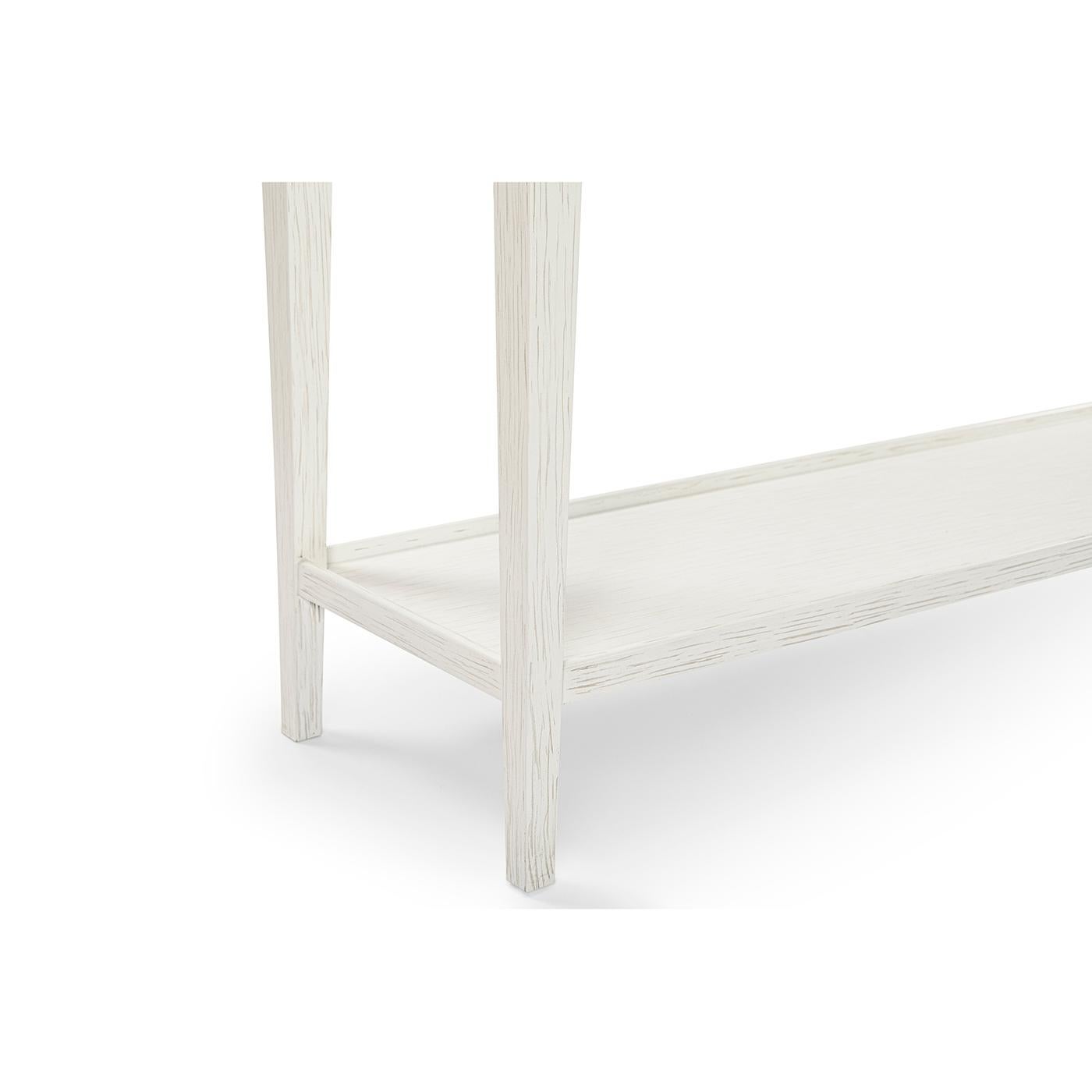 Pair of Classic Rustic Console Tables, White For Sale 2
