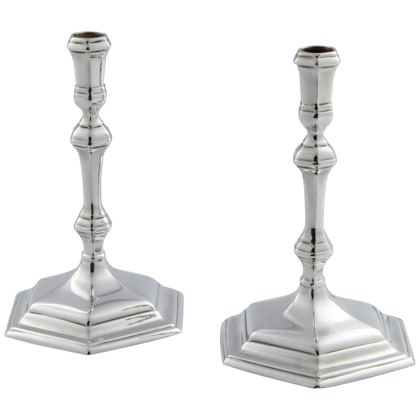 Pair of Classic Sterling Silver Taper Candlesticks