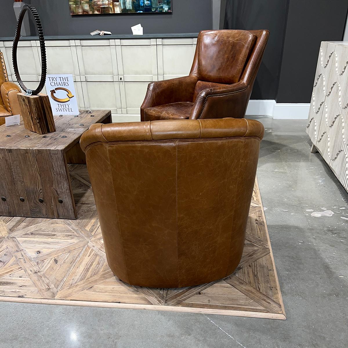 Pair of Classic Tufted Tub Back Armchairs For Sale 3