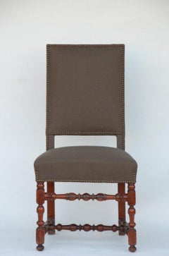 Pair of Classic Turned Wood Louis XIII Style Side Chairs