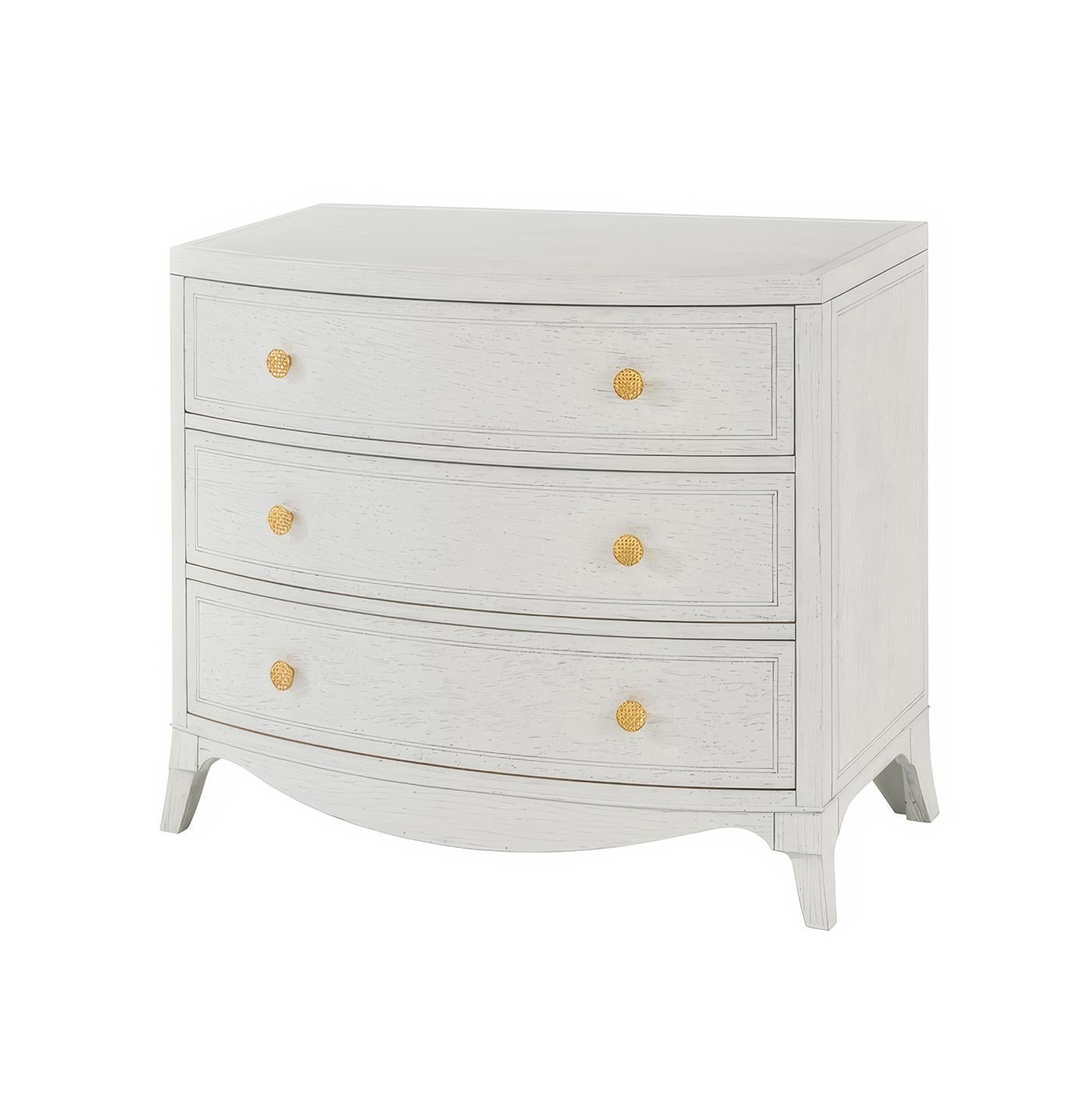 Contemporary Pair of Classic White Bedside Chests For Sale