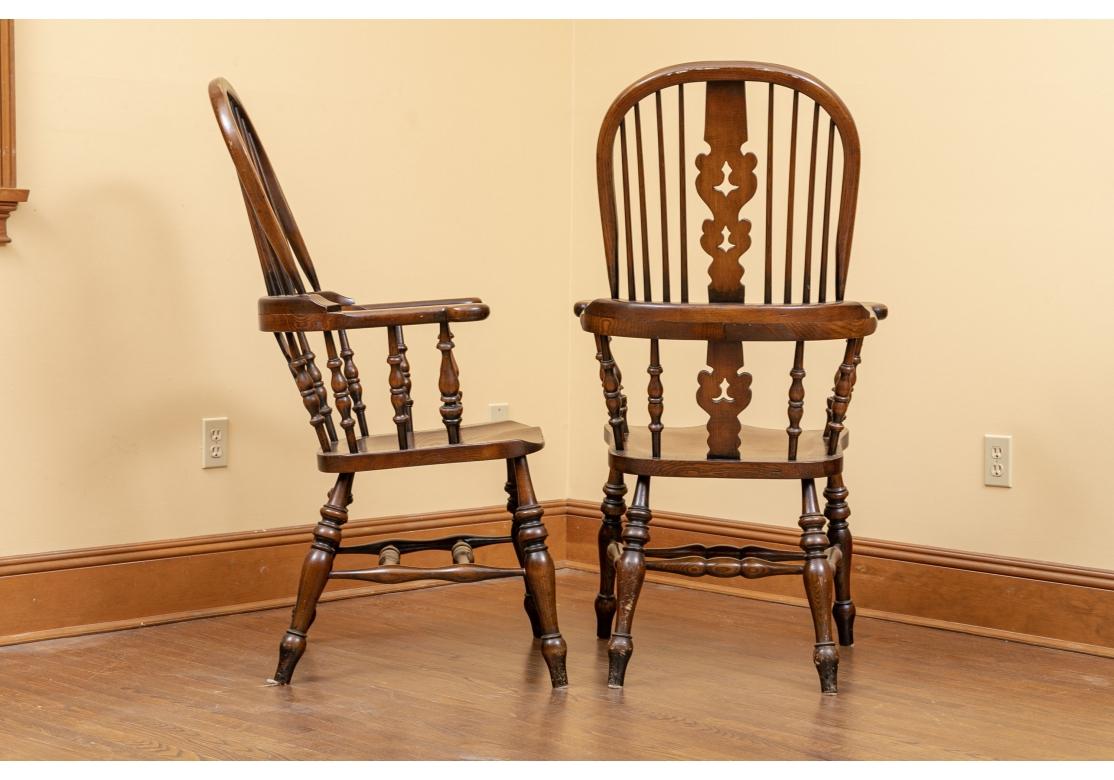 Pair Of Classic Windsor Oak Armchairs For Sale 3