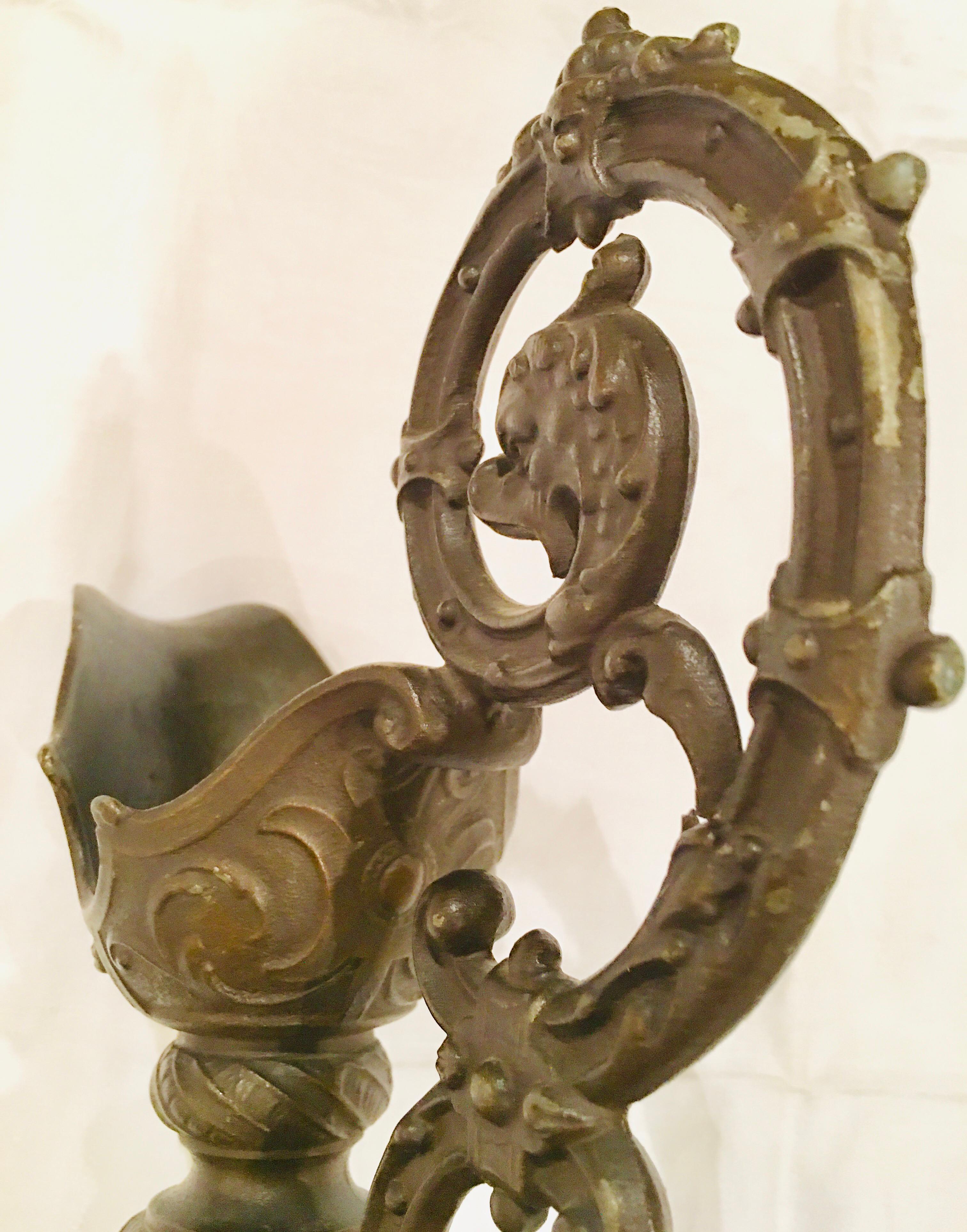 Pair of Classical 19th Century Bronze Fountain Ewers For Sale 5
