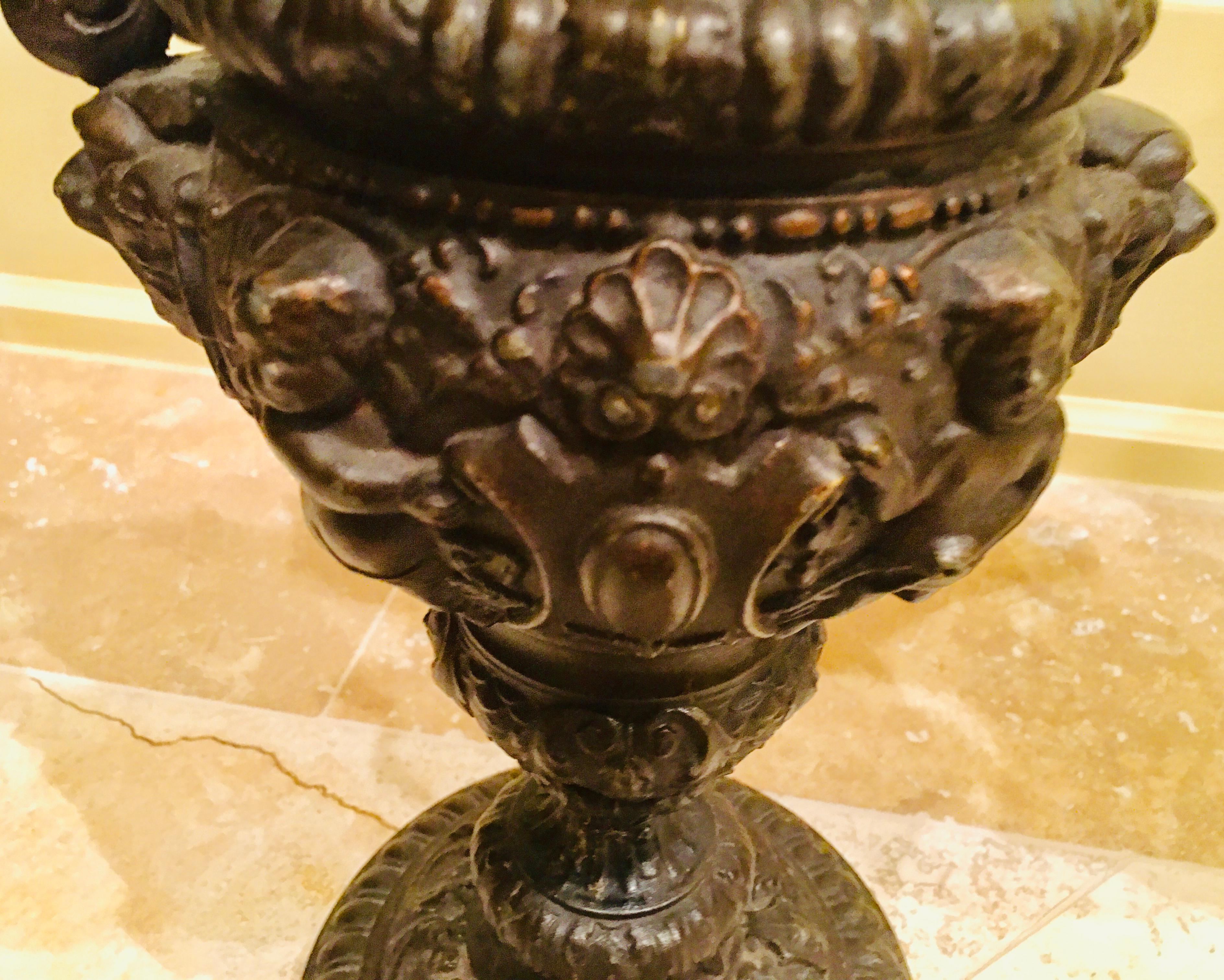 Pair of Classical 19th Century Bronze Fountain Ewers For Sale 12