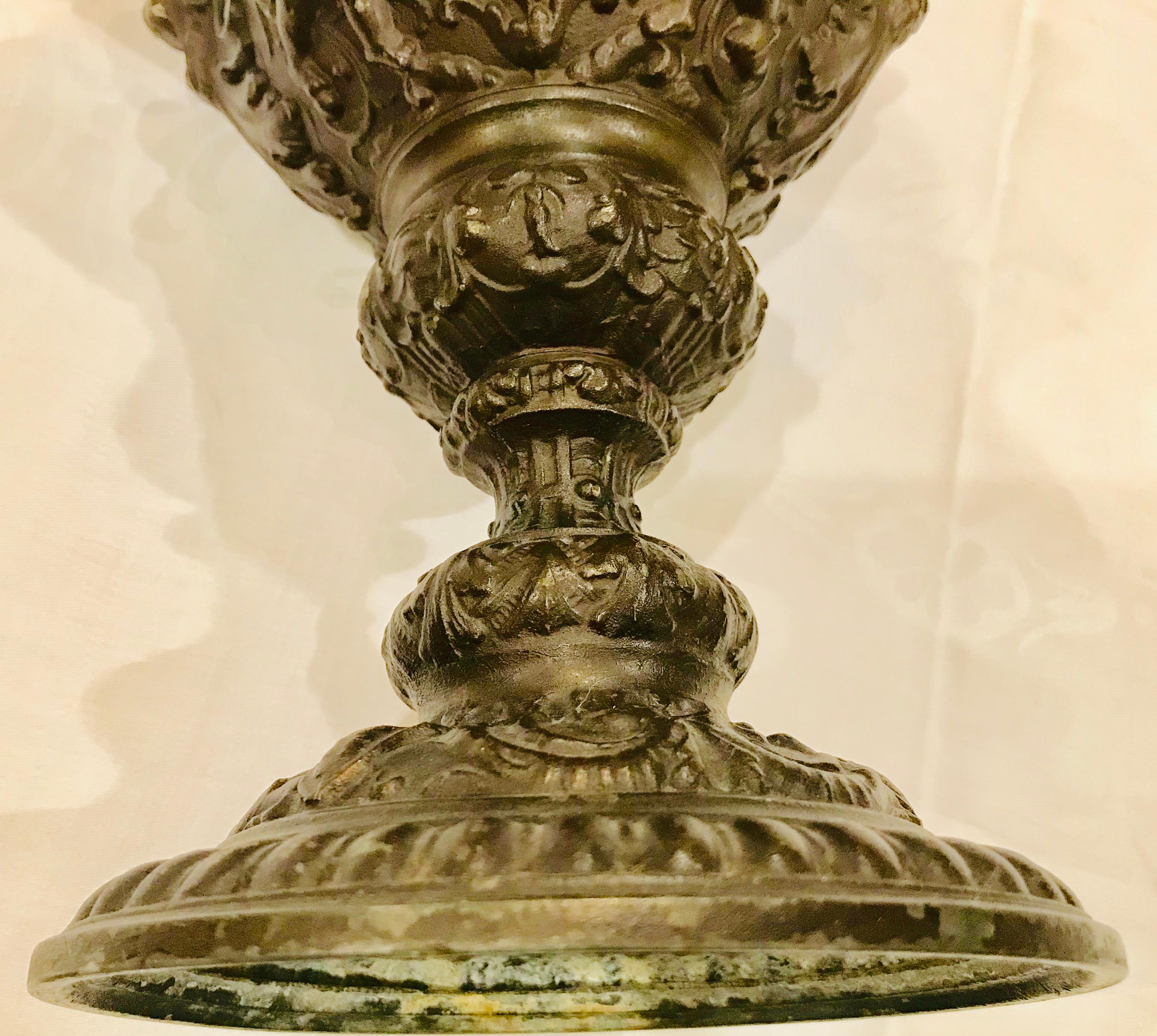 Pair of Classical 19th Century Bronze Fountain Ewers For Sale 1