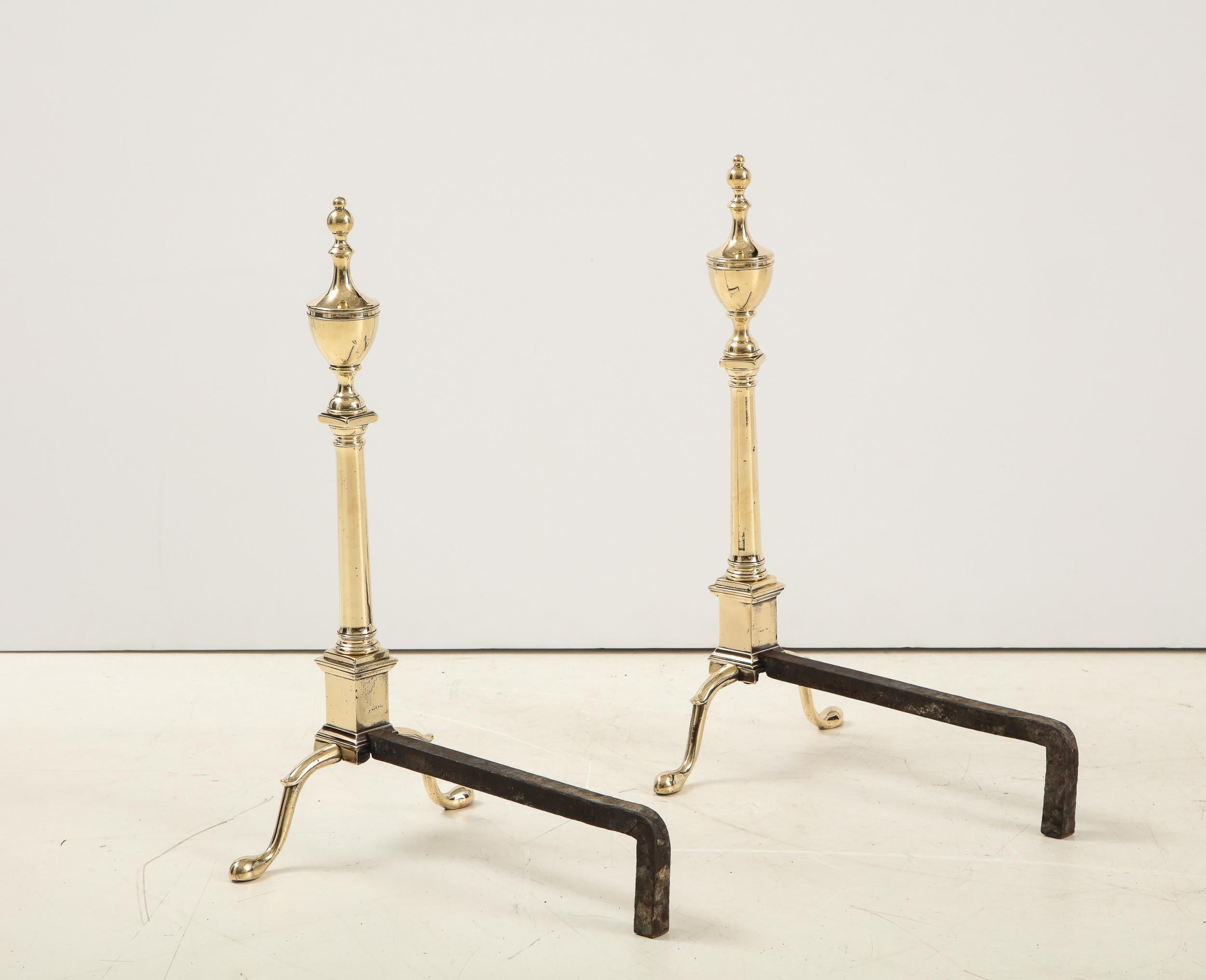 Pair of Classical Federal Andirons For Sale 5