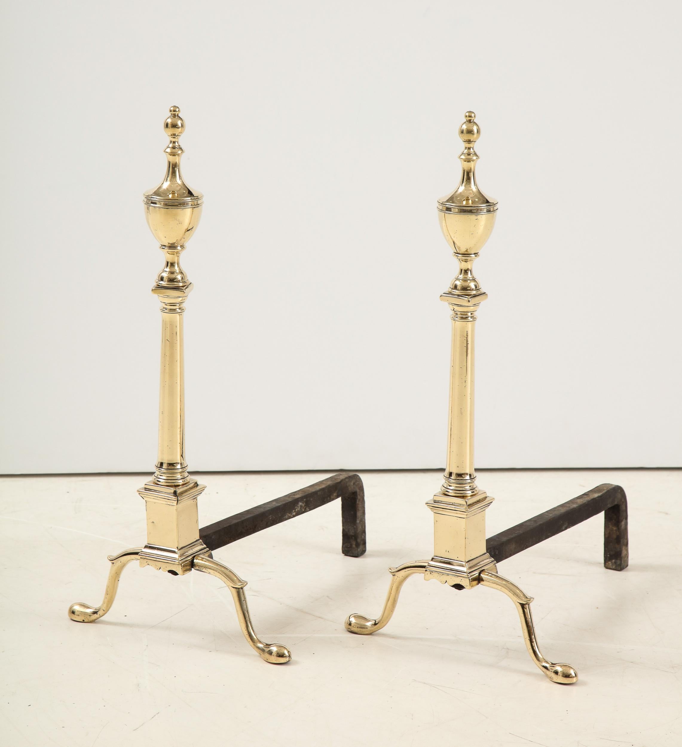 American Pair of Classical Federal Andirons For Sale