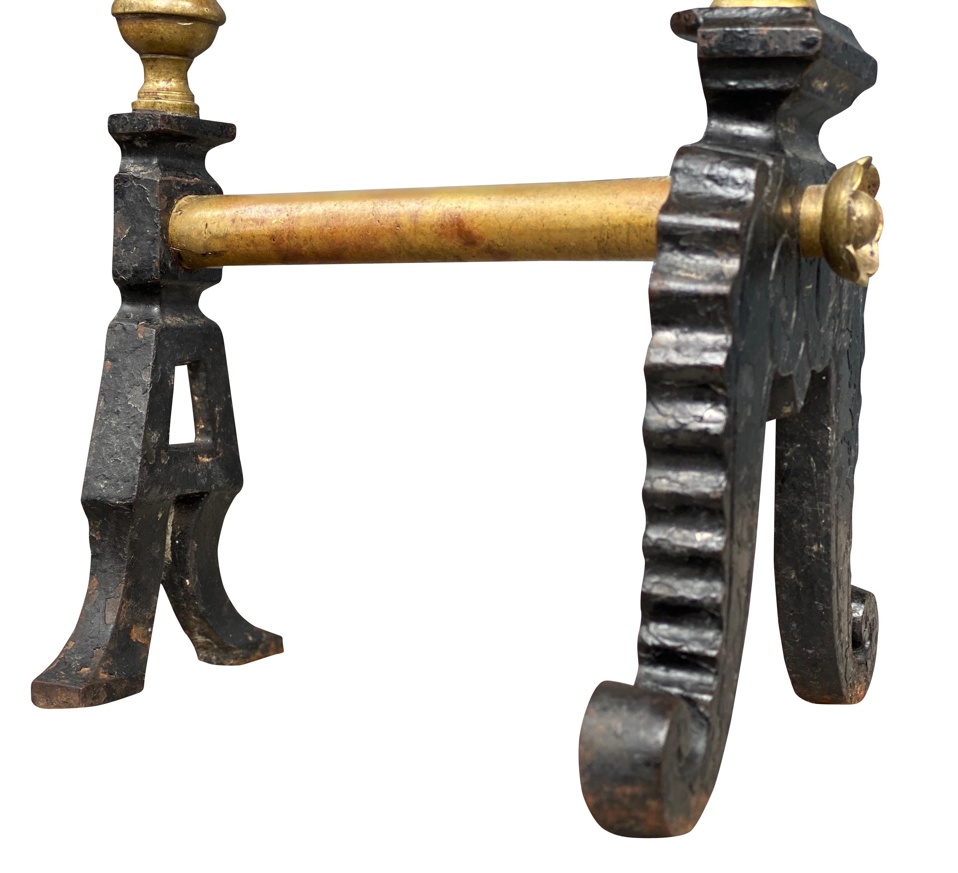 American Pair of Classical Brass and Iron Tool Rests For Sale