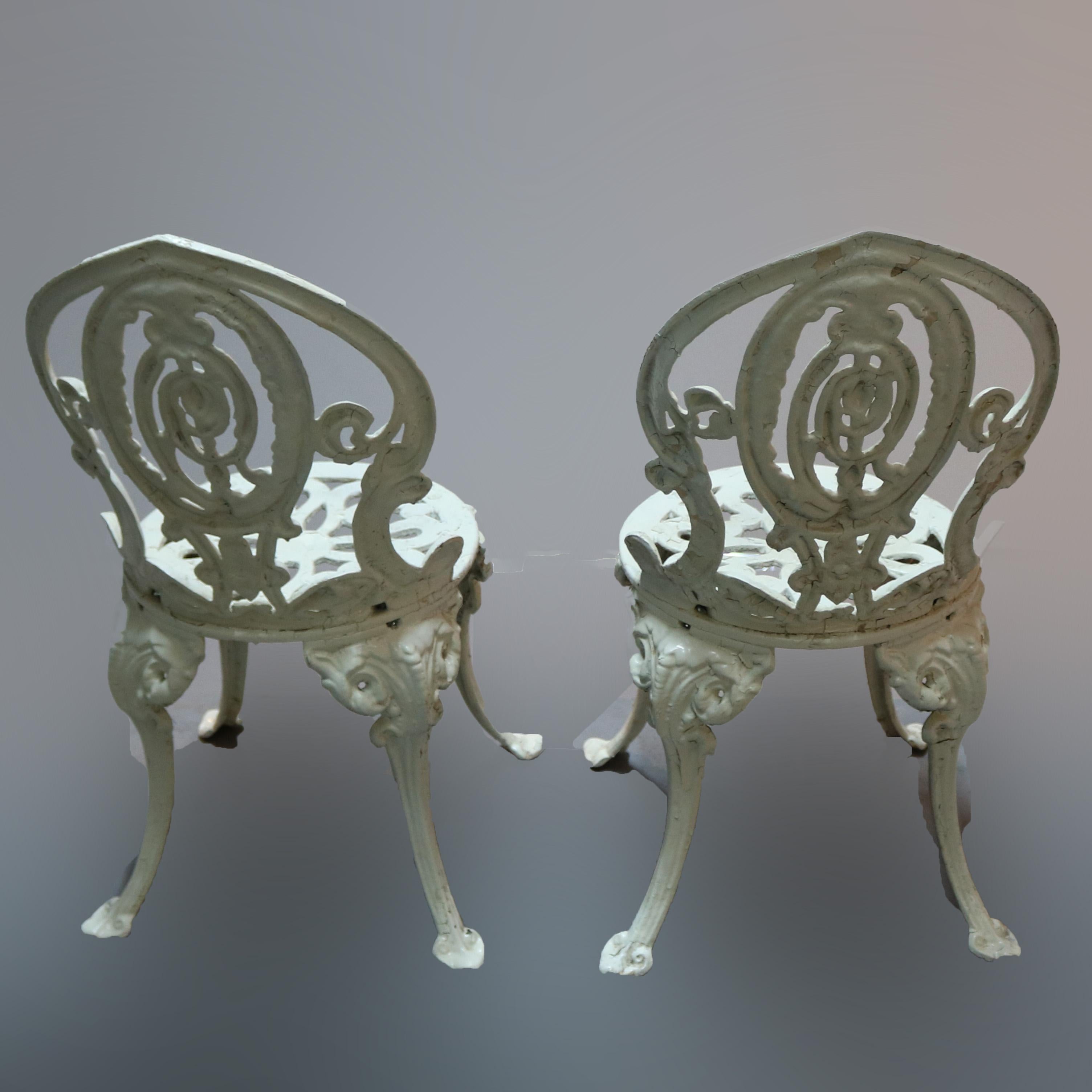 Pair of Classical Cast Iron Garden Chairs, 20th Century 6