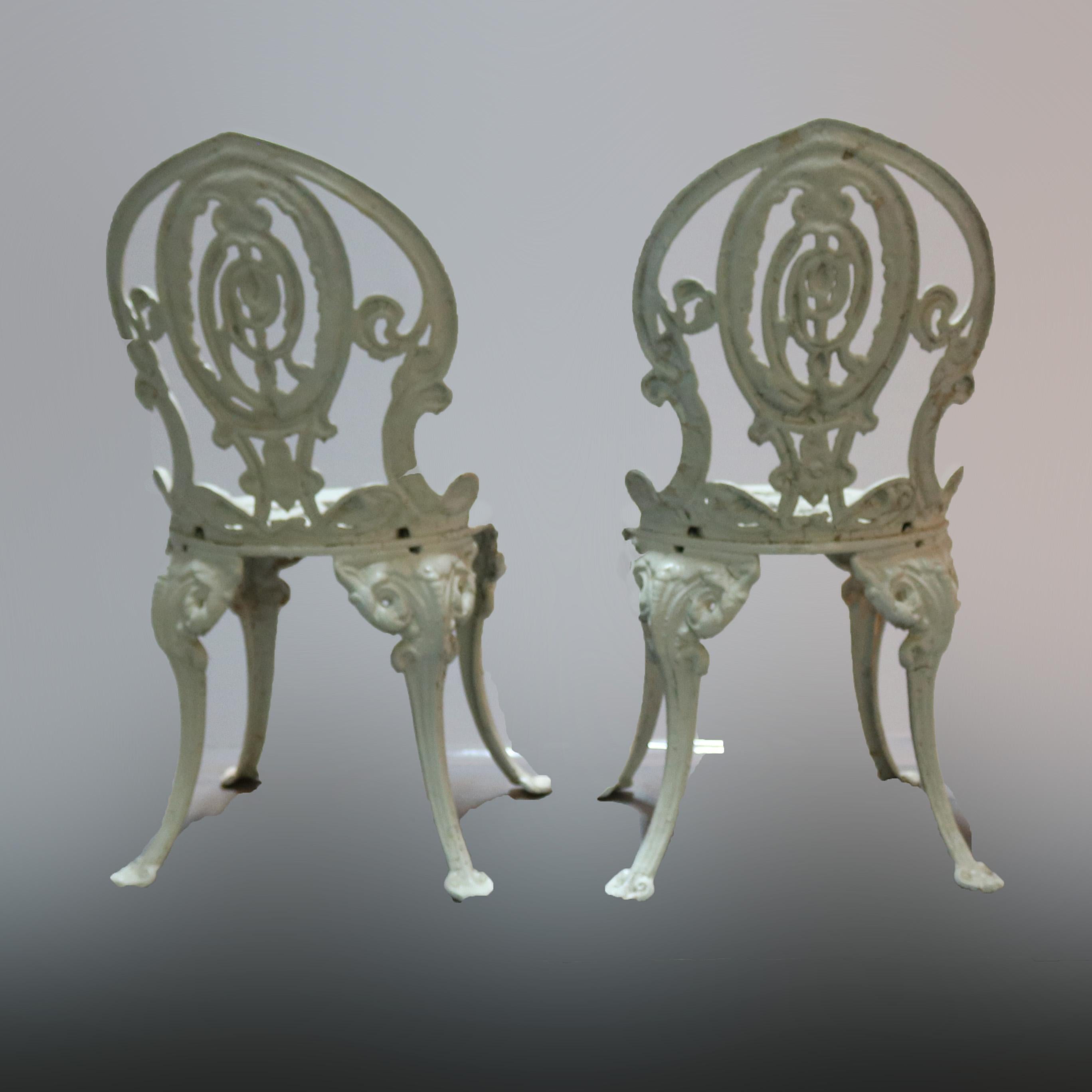Pair of Classical Cast Iron Garden Chairs, 20th Century 7
