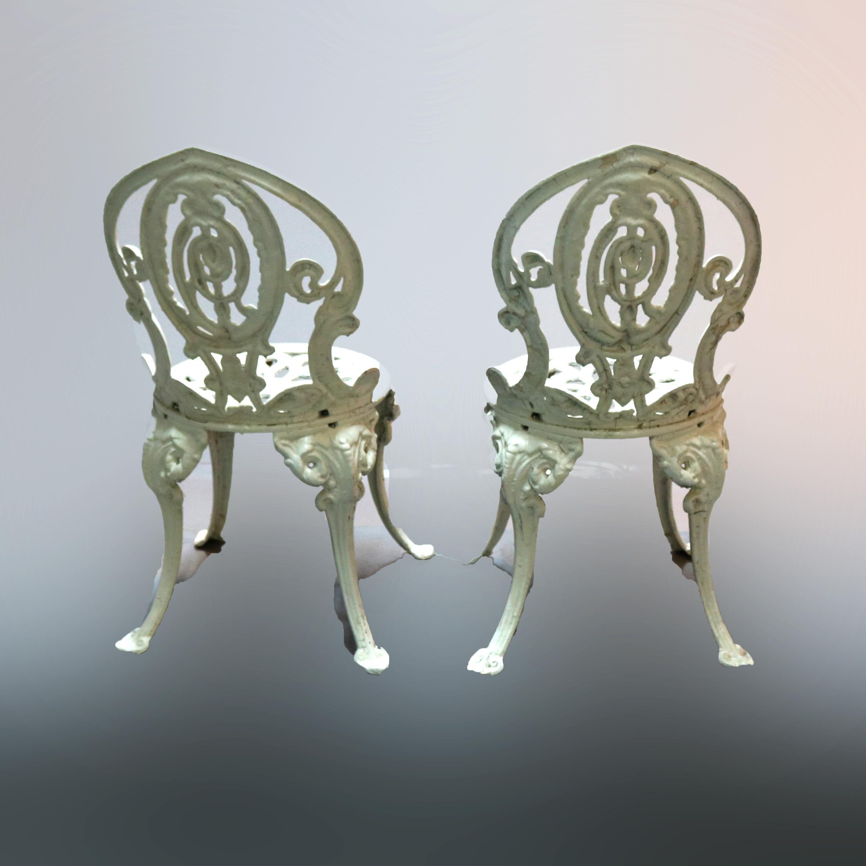 Pair of Classical Cast Iron Garden Chairs, 20th Century 8