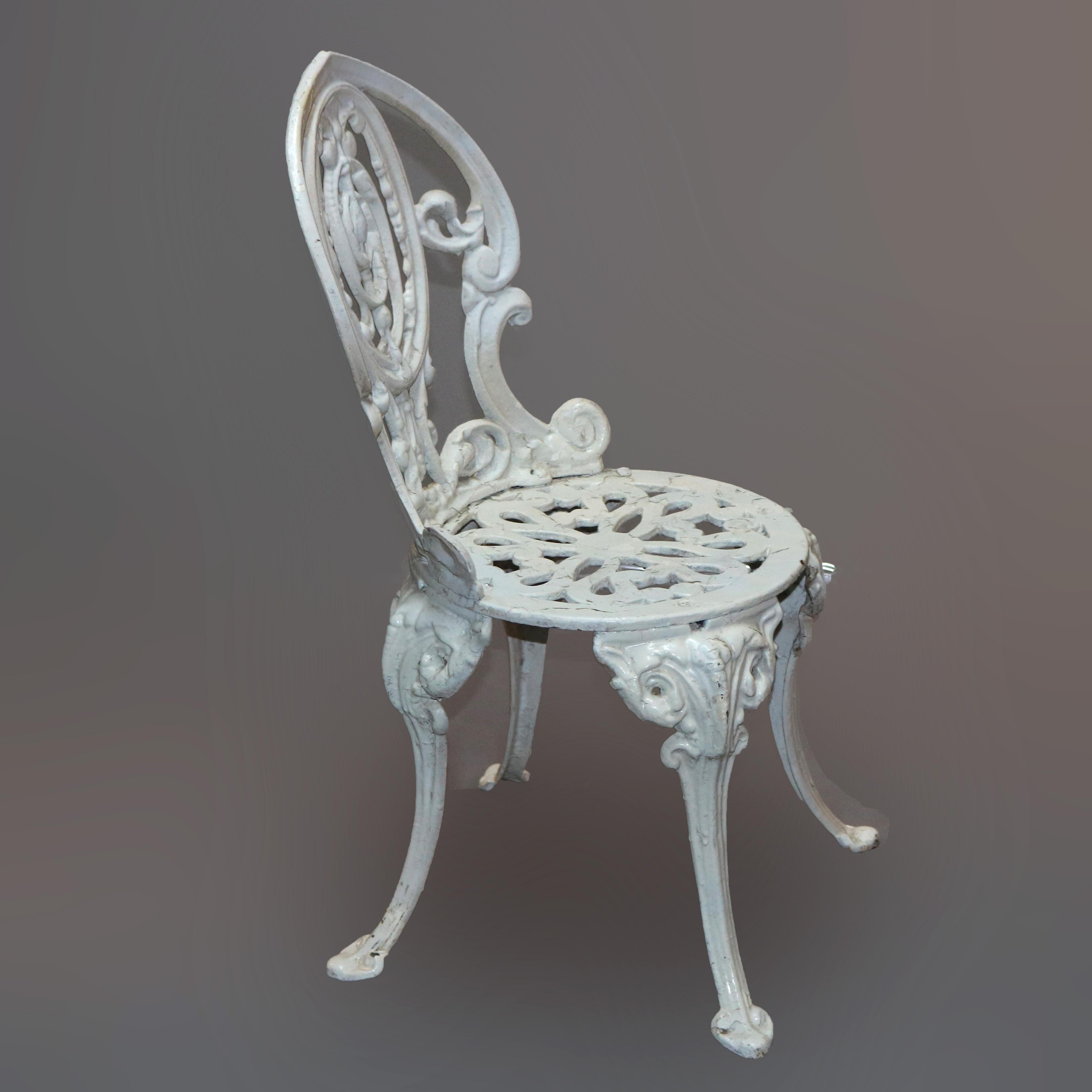 Pair of Classical Cast Iron Garden Chairs, 20th Century 1