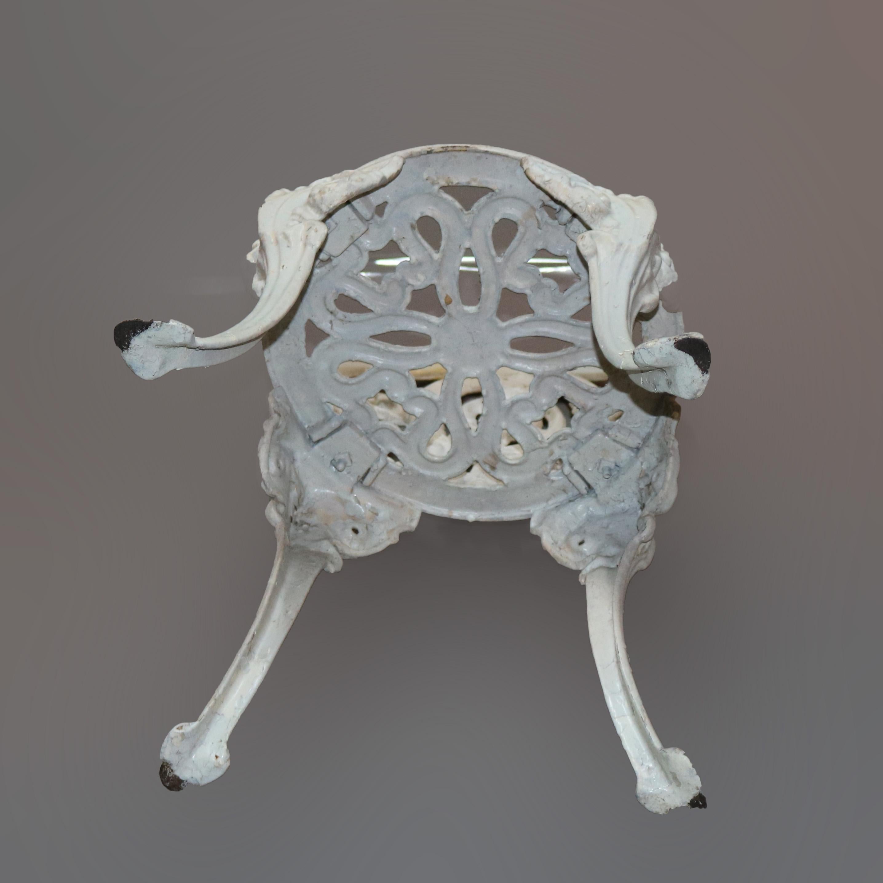 Pair of Classical Cast Iron Garden Chairs, 20th Century 2