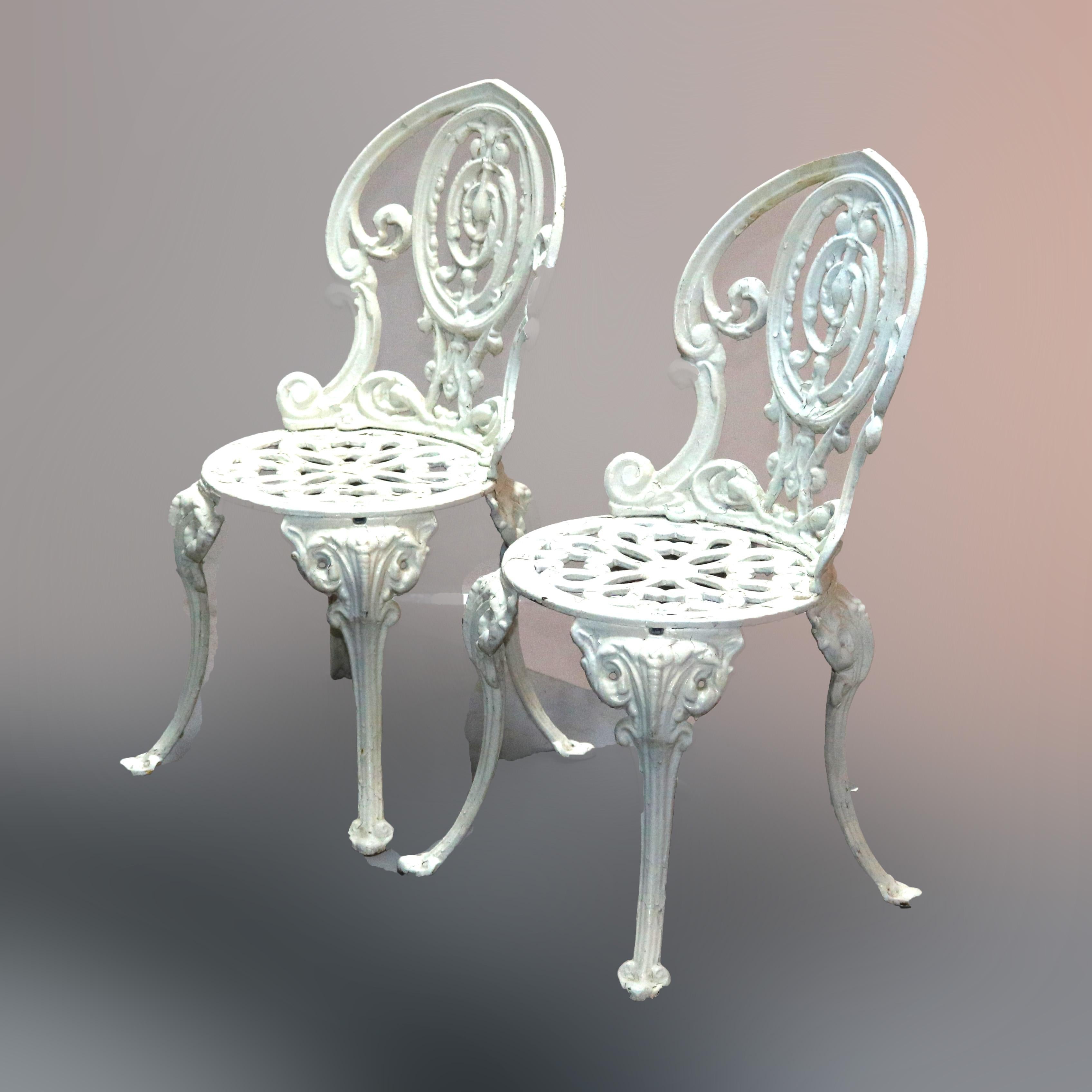 Pair of Classical Cast Iron Garden Chairs, 20th Century 4