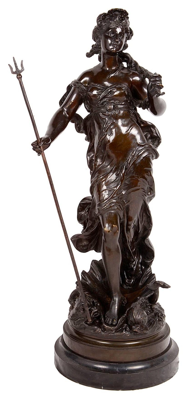 Pair of Classical Female Bronze Statues by H. Moreau at 1stDibs h moreau bronze