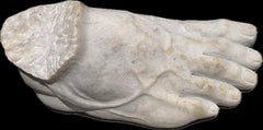 Pair of Classical Greek Marble Feet Sculptures, Italy, Second Half of the 20th C