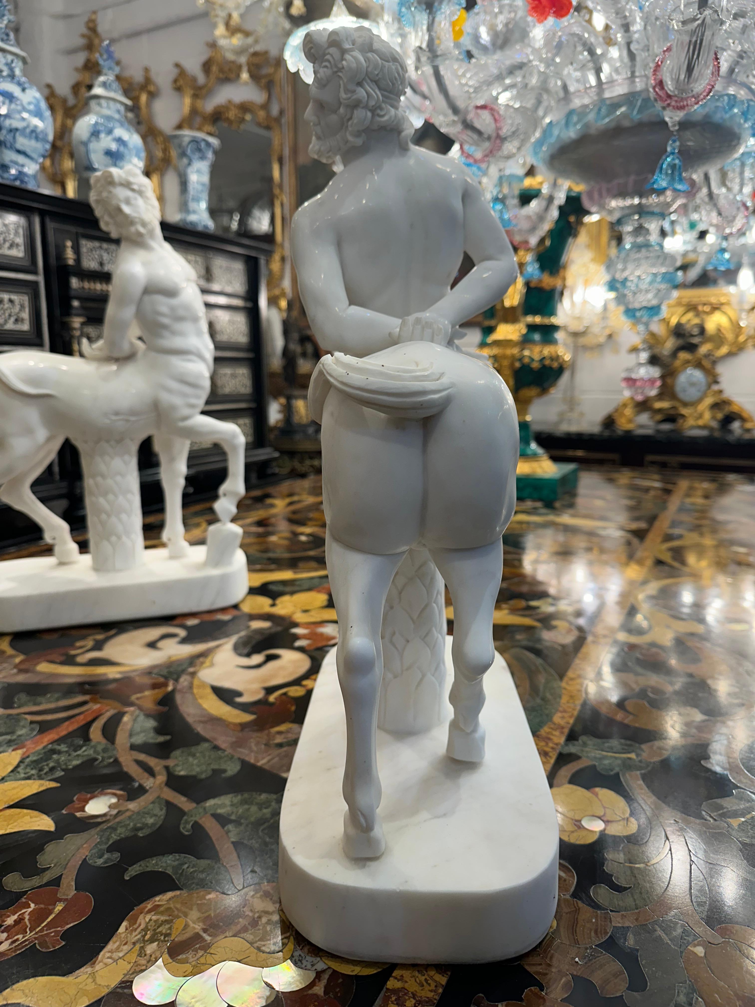 Pair Of Classical Greek Style Marble Centaur Figures In Excellent Condition For Sale In Southall, GB