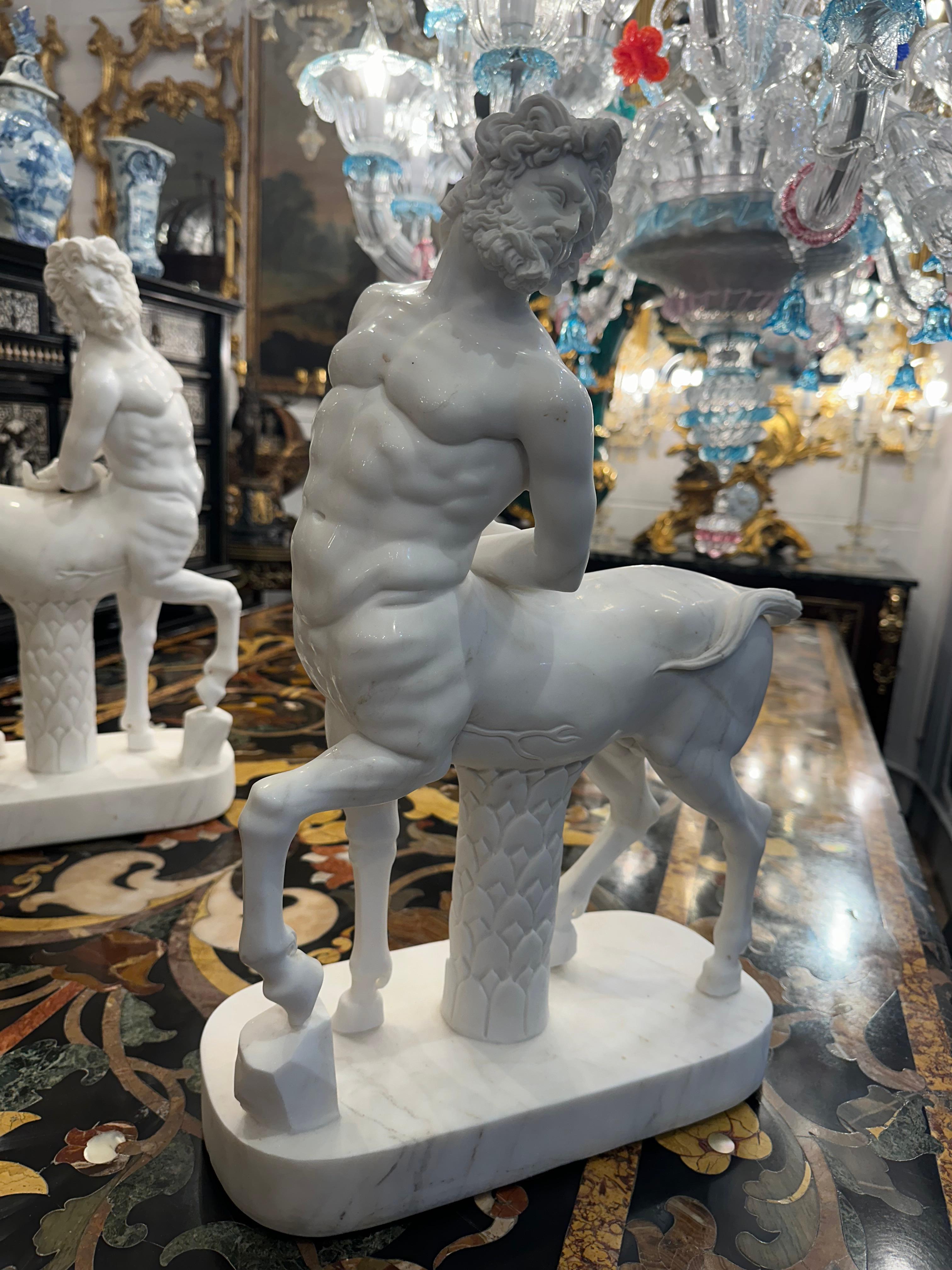 Pair Of Classical Greek Style Marble Centaur Figures For Sale 1