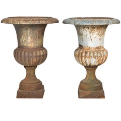 Pair of Classical Iron Garden Urns