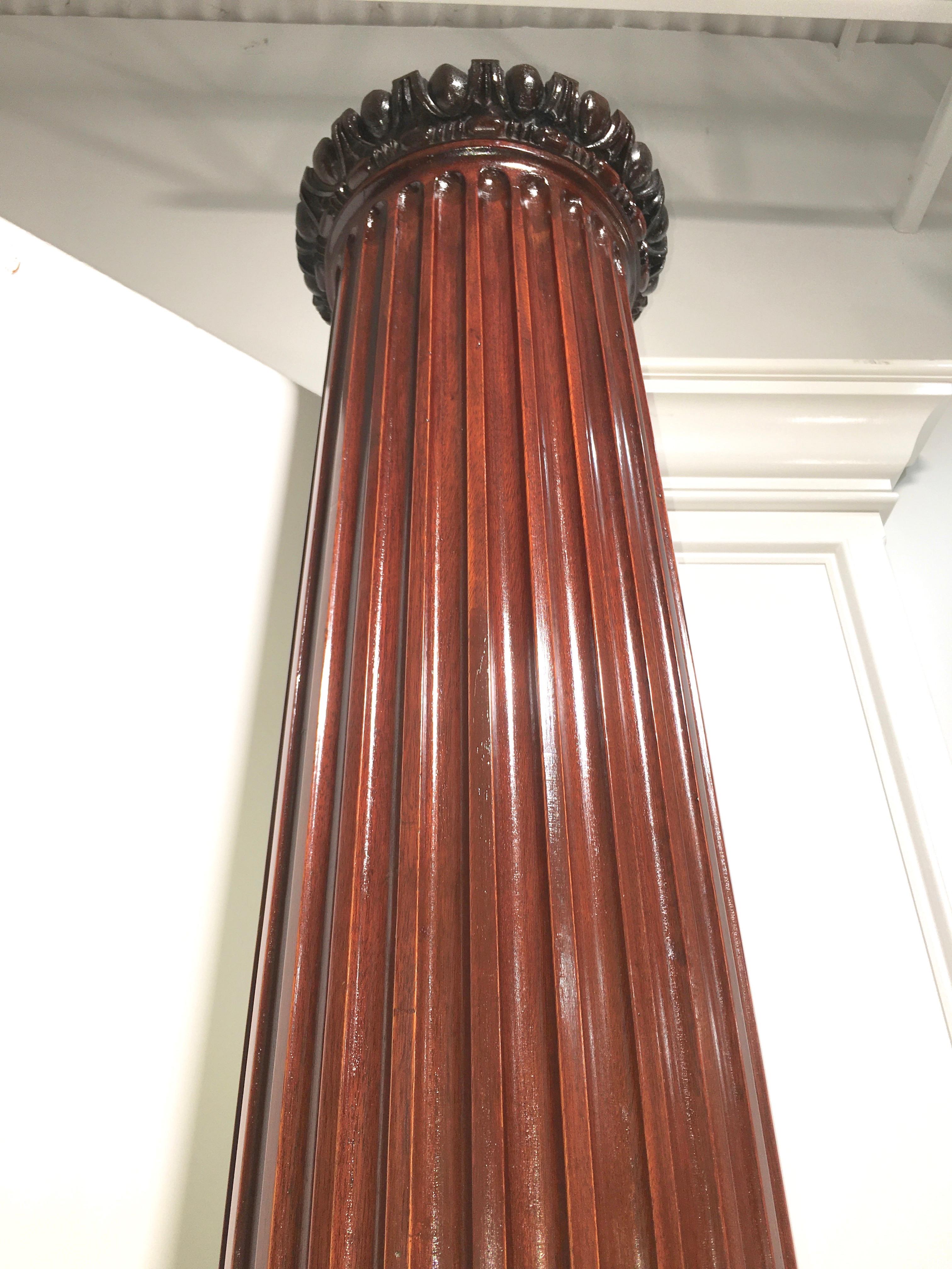 Pair of Classical Mahogany Fluted Columns 4