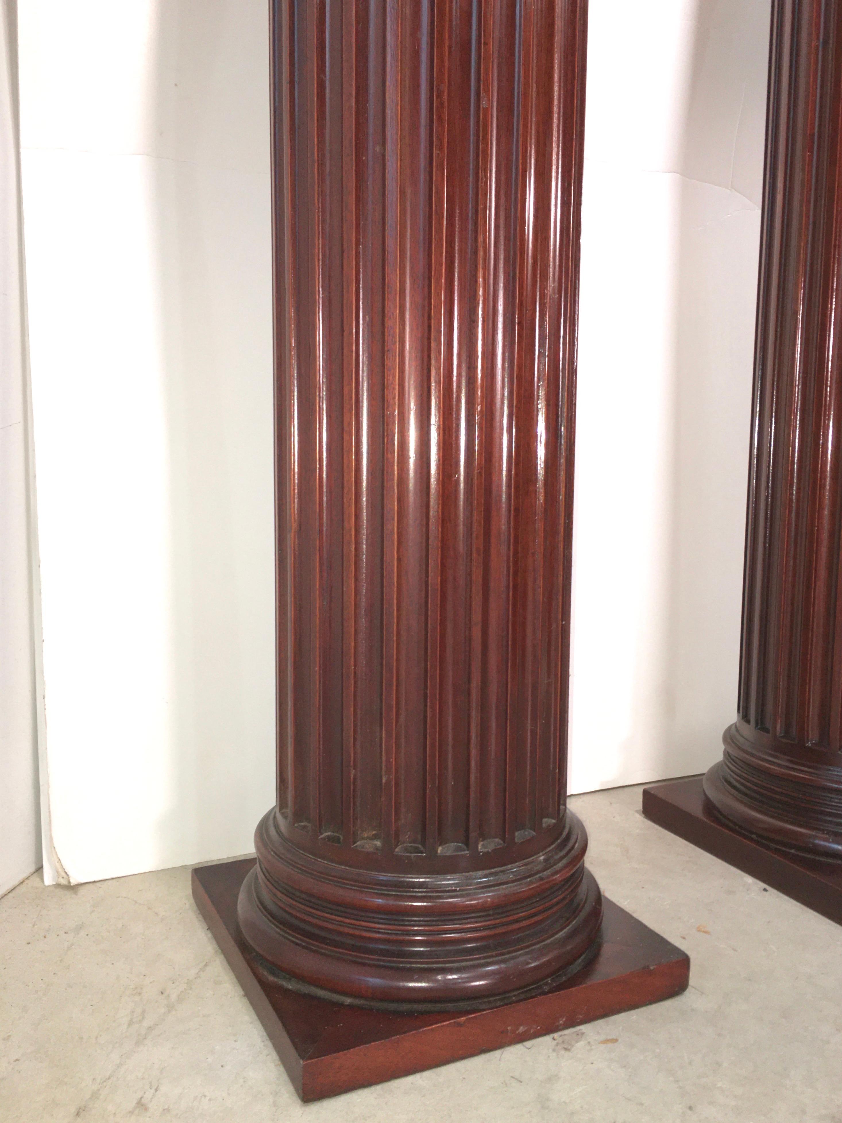 Pair of Classical Mahogany Fluted Columns 8