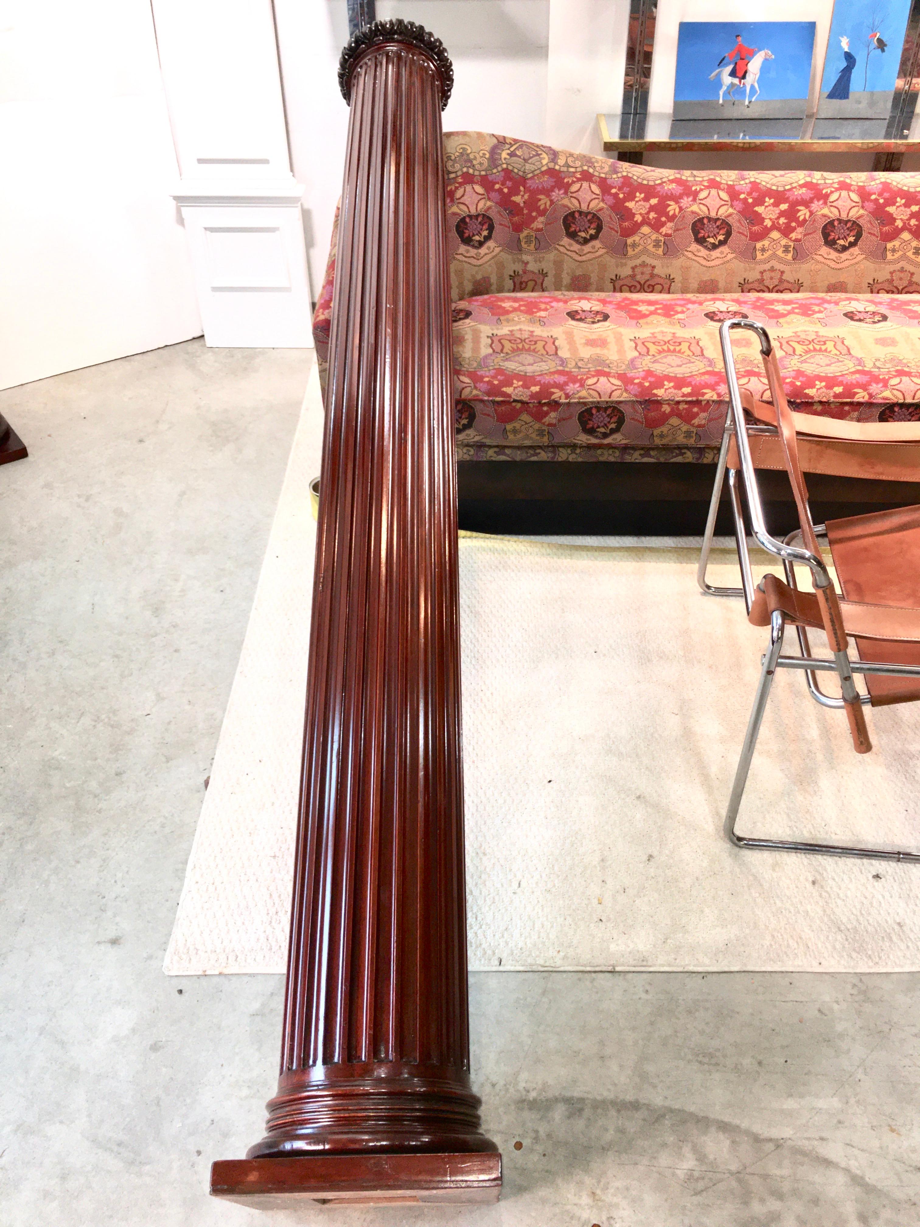 Pair of Classical Mahogany Fluted Columns 12