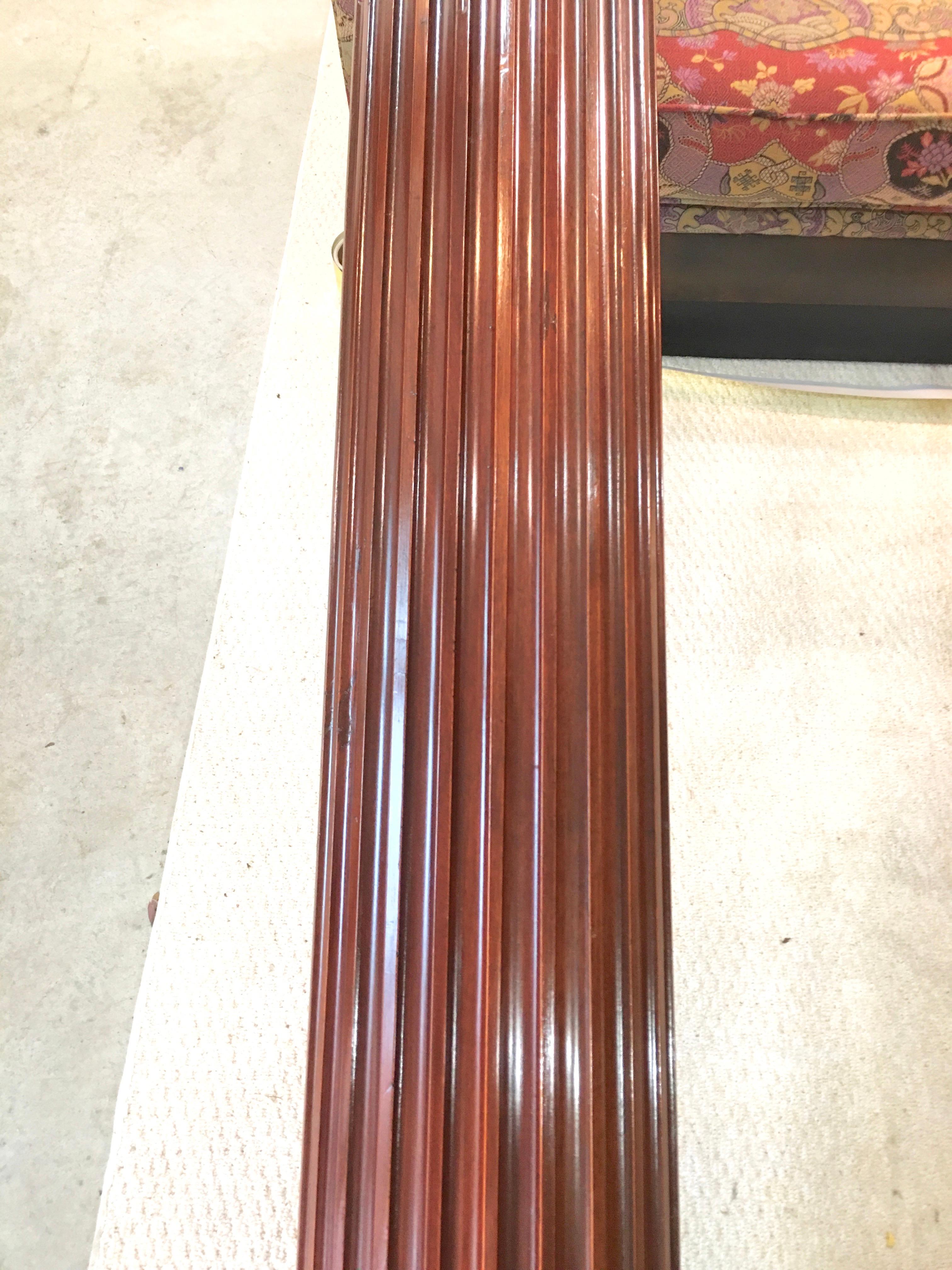 American Classical Pair of Classical Mahogany Fluted Columns