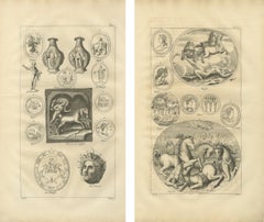 Pair of Classical Mythological Engravings – Montfaucon Antiquity Explained 1721
