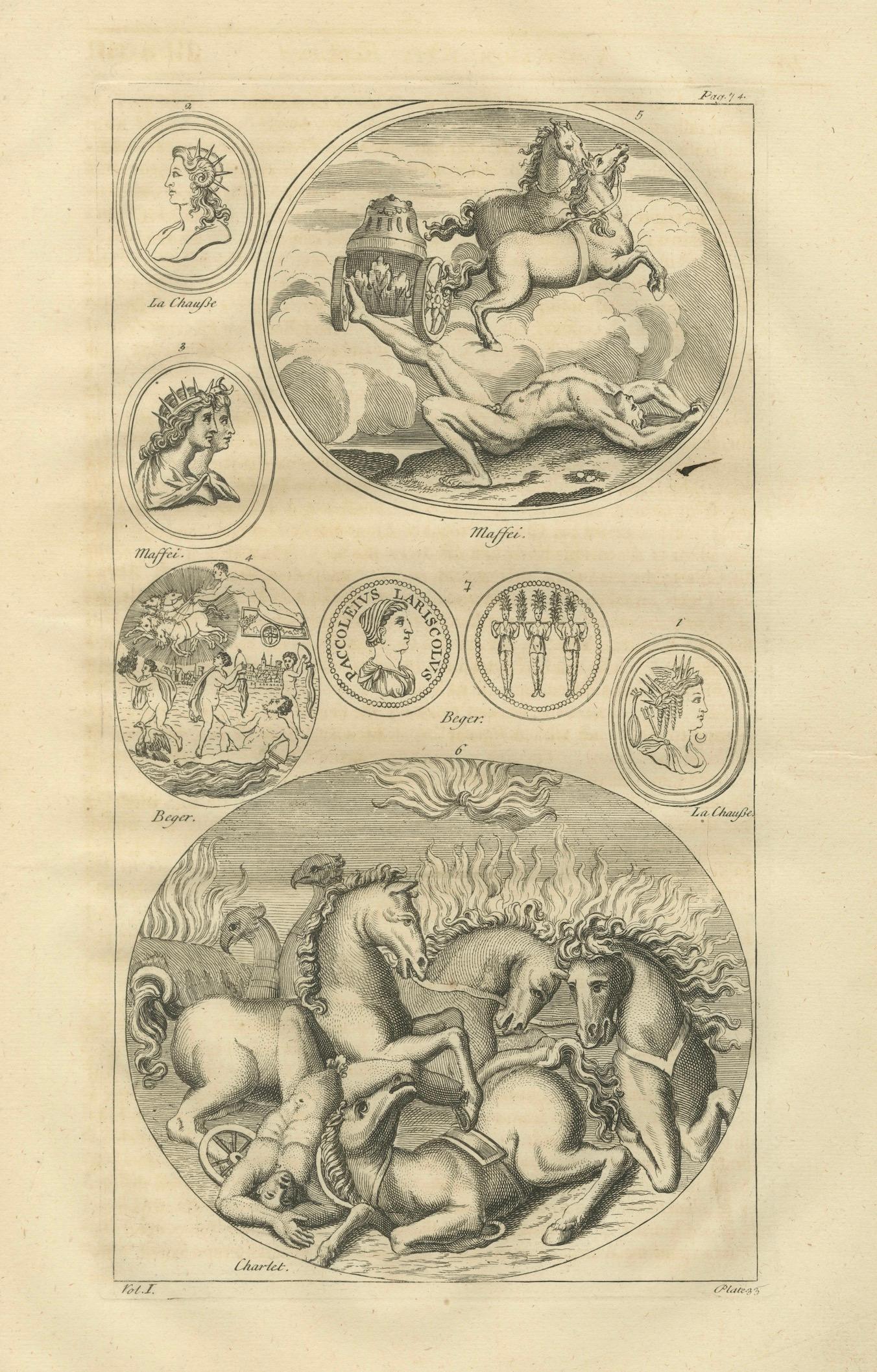 Pair of Classical Mythological Engravings – Montfaucon Antiquity Explained 1721