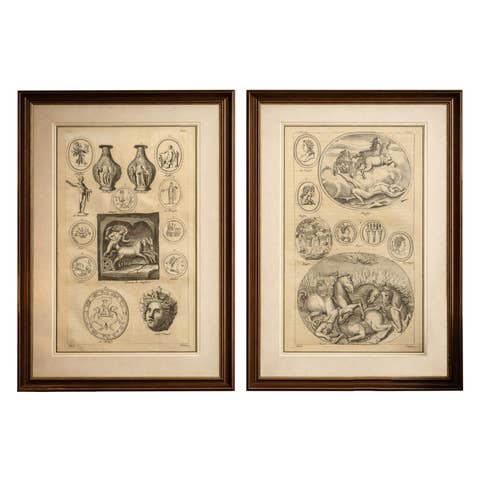 Pair of Classical Mythological Engravings – Montfaucon Antiquity Explained 1721