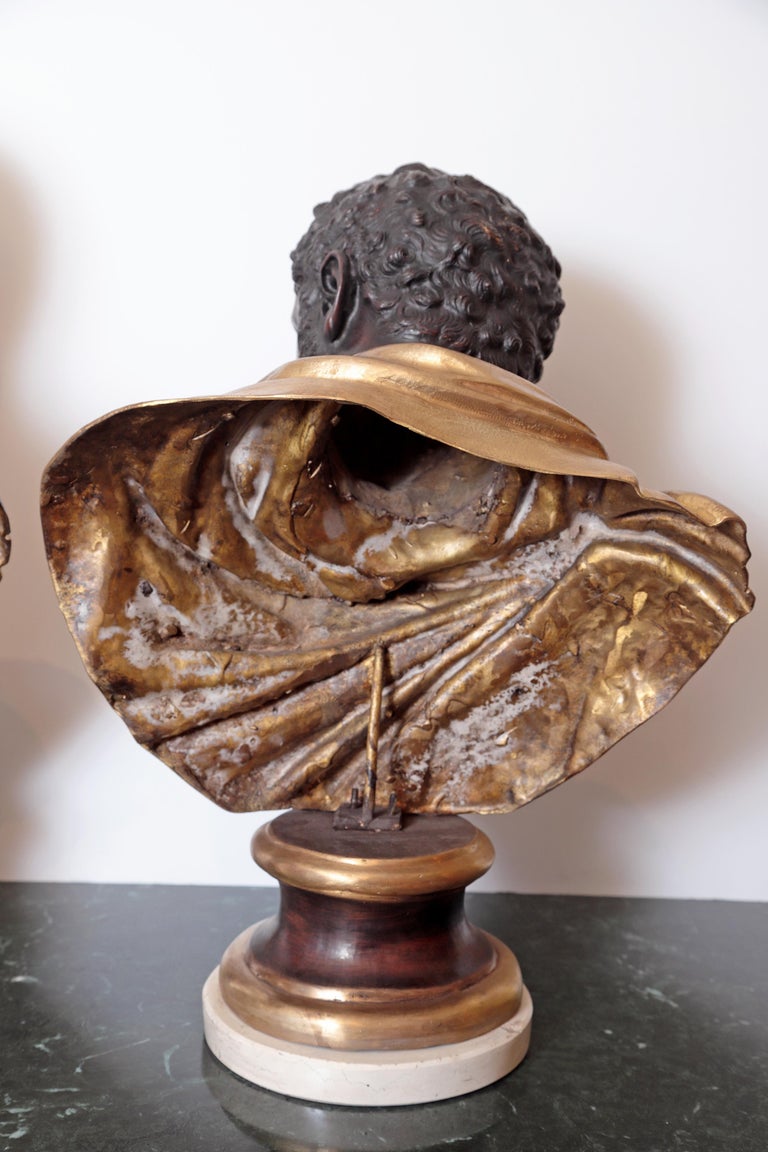Pair of Classical Roman Bronze Busts For Sale at 1stDibs