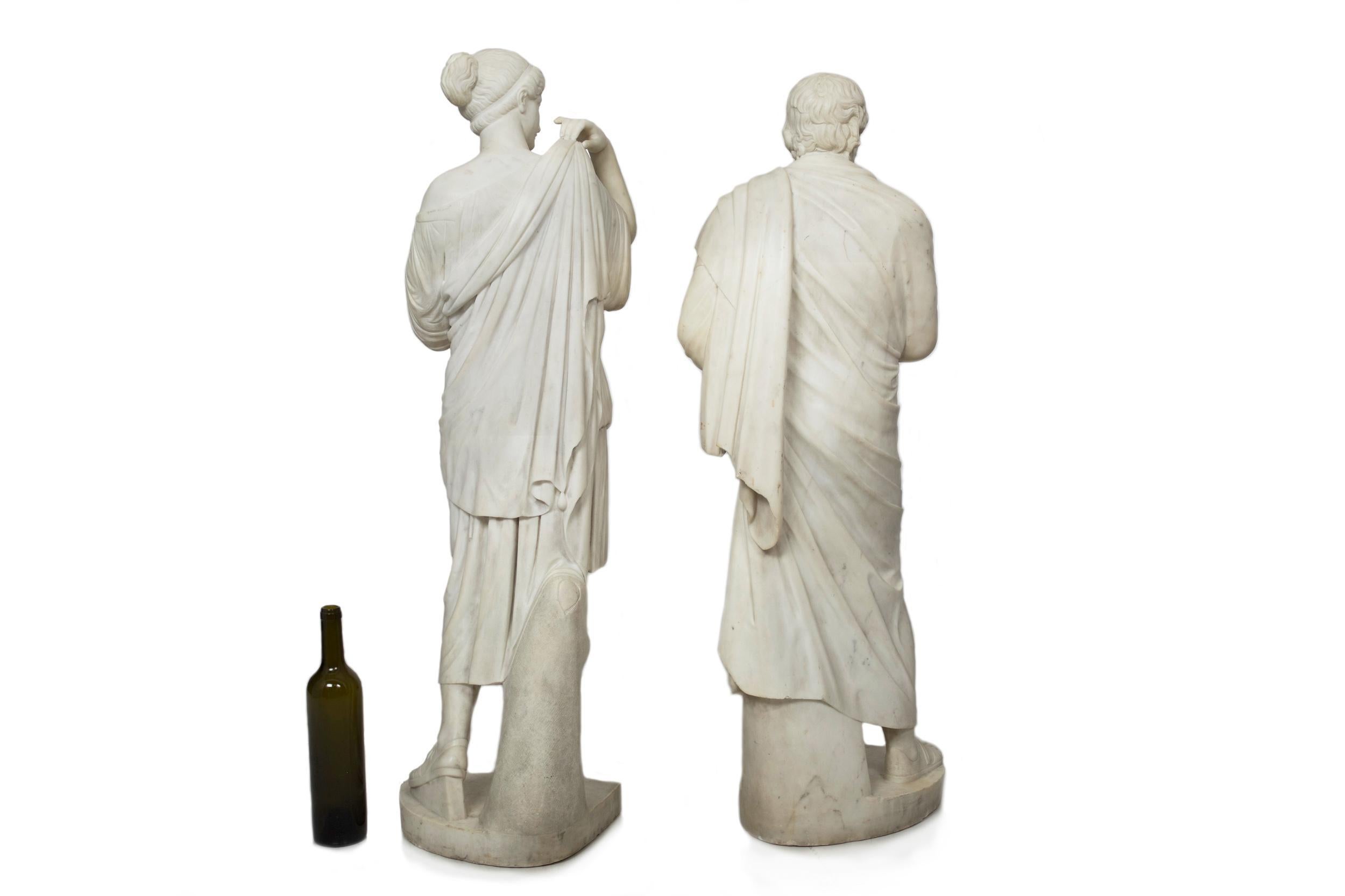 Italian Pair of Classical Sculpture Statues 