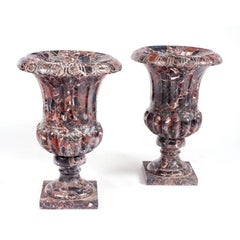 Pair of Classical Shaped Marble Urns