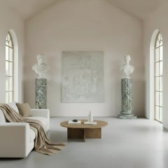 Pair of Classical Solid Marble Stop-Fluted Columns Pedestals