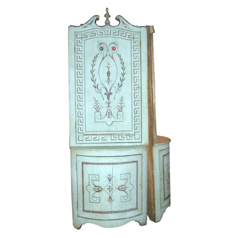 Pair Of Classical Style Corner Cabinets For Sale