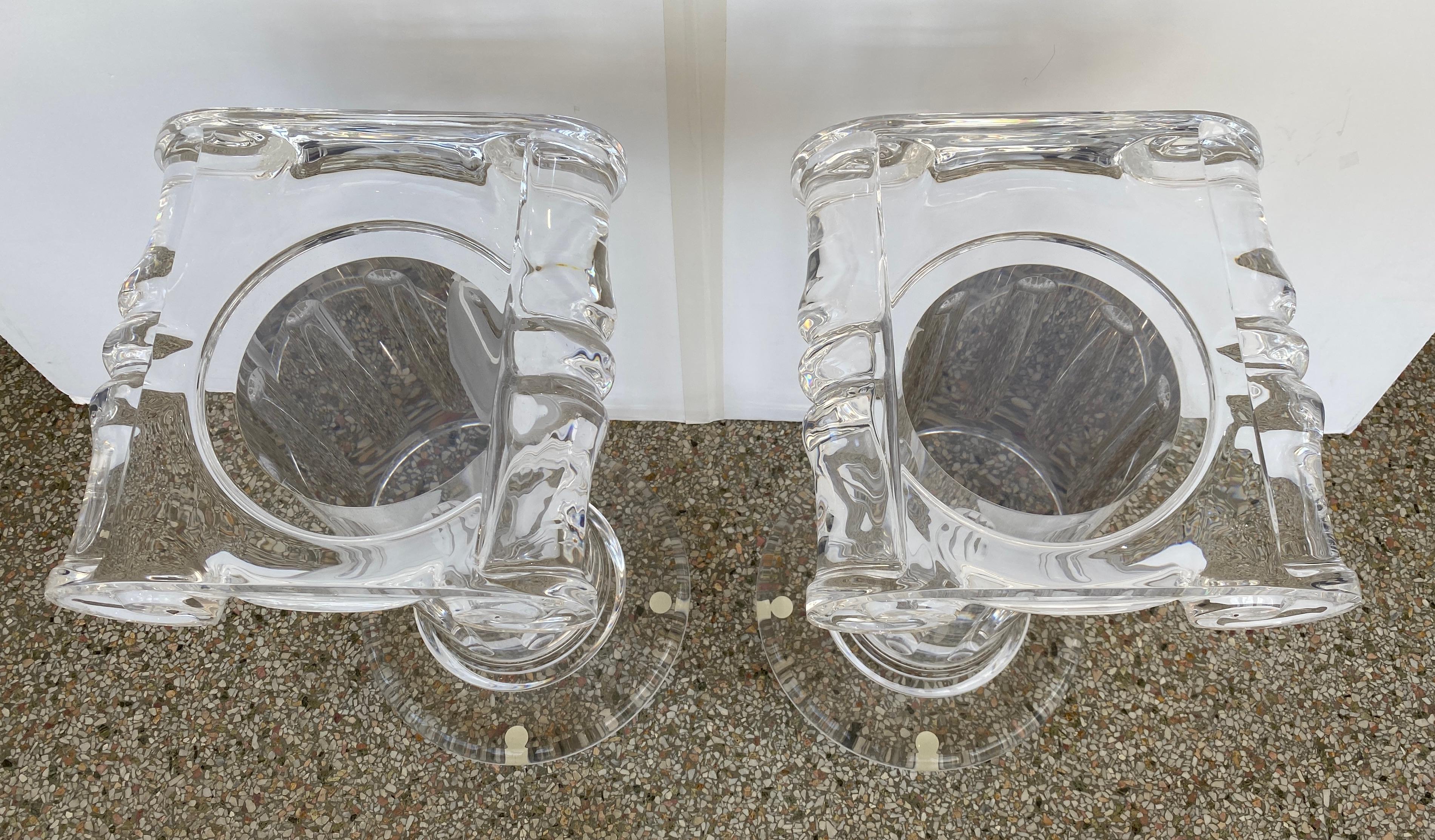 Pair of Classical Style Lucite Pedestals For Sale 6