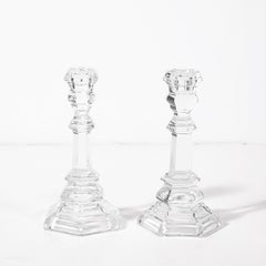 Paar klassischer Tiffany & Co. Kristall-Kerzenleuchterhalter