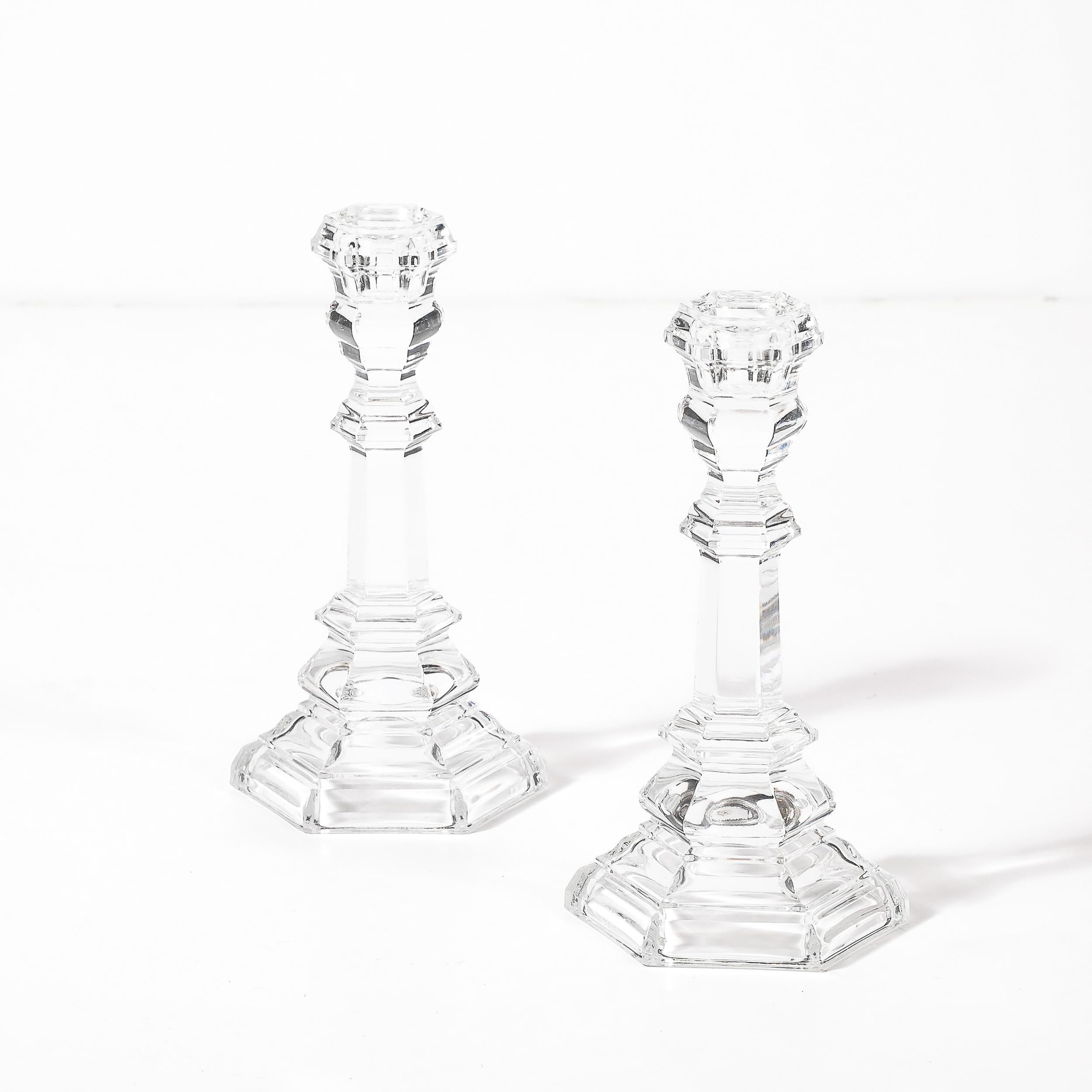 Coppia di classici Tiffany & Co. Portacandele di cristallo in vendita 2